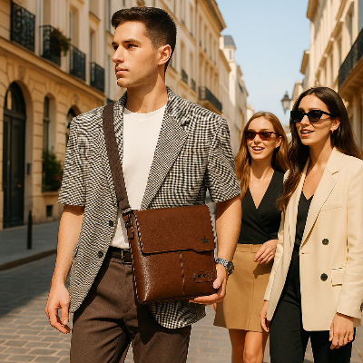 sacoche homme cuir classique style